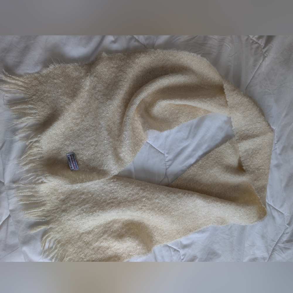 Simons | Made In France Ivory Wool/Mohair Scarf - Picture 2 of 5